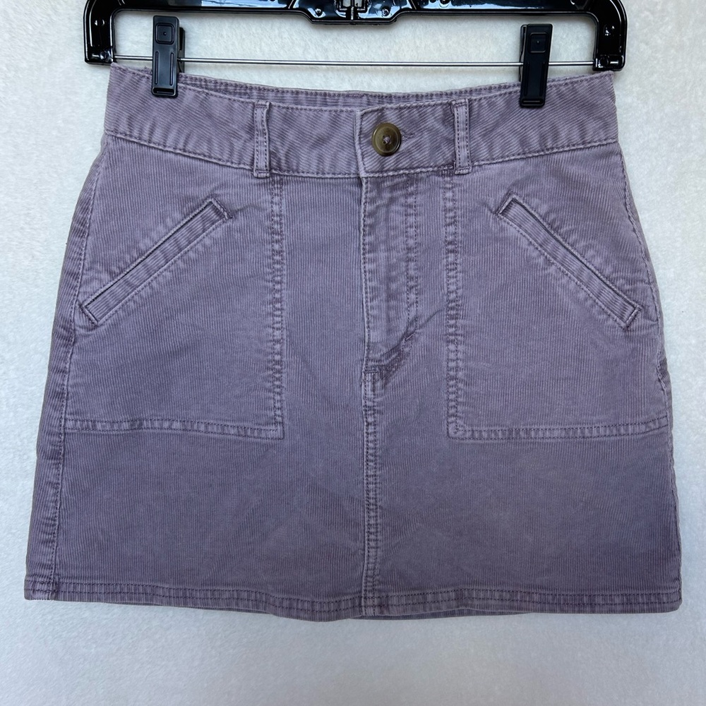 American Eagle High Rise A-Line Super Stretch Purple Corduroy Lilac Skirt Size 0